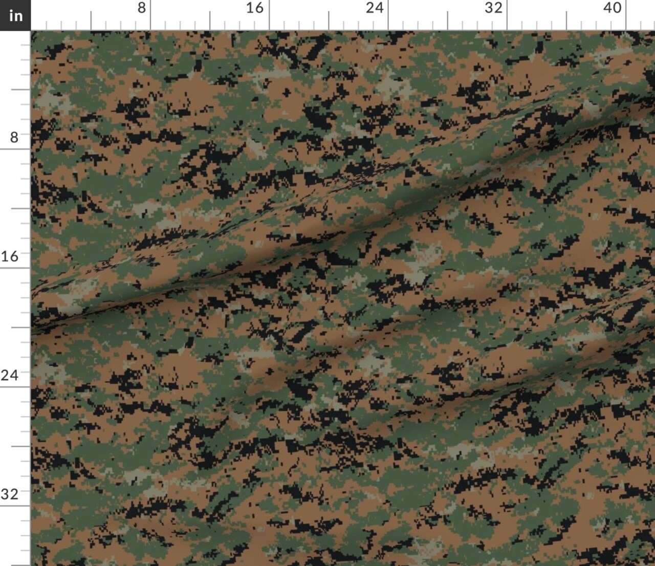 Various Fabrics by the Yard or Fat Quarter Digital Woodland Camo Custom Printed Fabric by Spoonflower